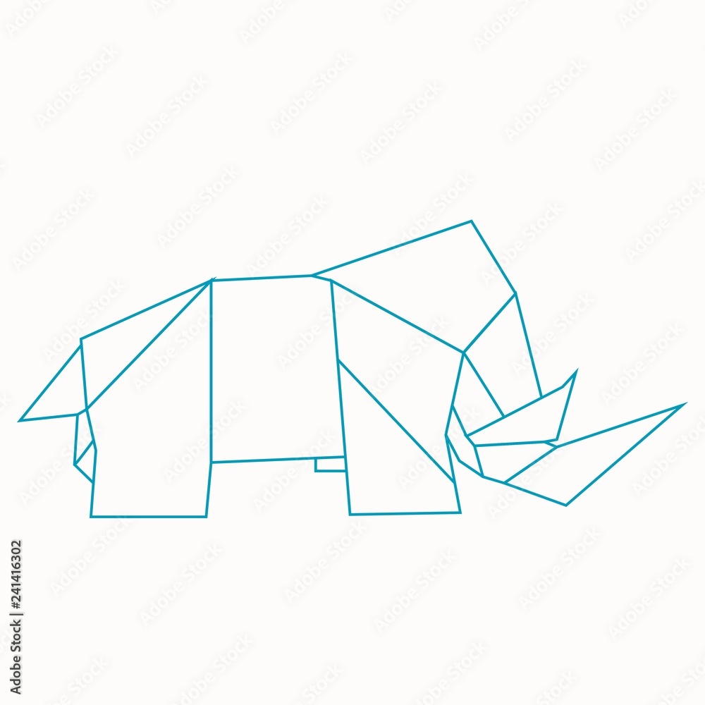 Fototapeta premium Nosorożec origami