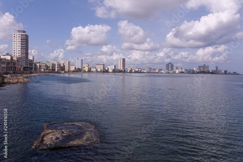 The Malecon in Havana Cuba from the ocean side