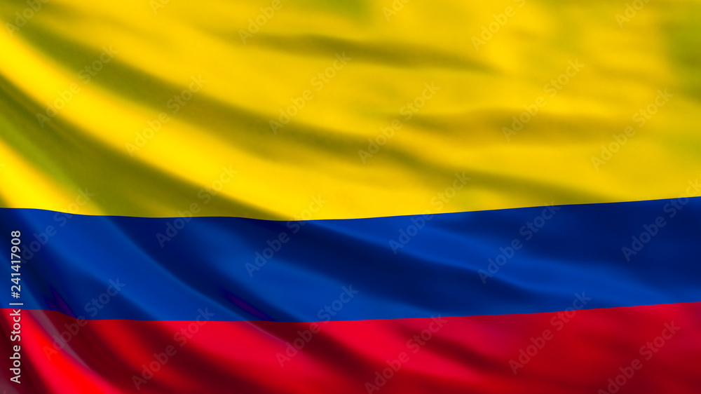 Colombia flag. Waving flag of Colombia 3d illustration Colombia flag. Waving flag of Colombia 3d illustration