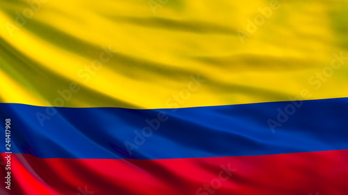 Colombia flag. Waving flag of Colombia 3d illustration