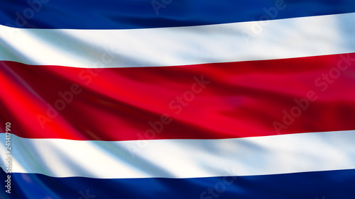 Costa Rica flag. Waving flag of Costa Rica 3d illustration