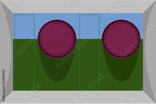 A template for a rectangular wrapper for some items, such as tea or biscuits. In the circular frame I would give the title and a description of the composition in the vertical columns.