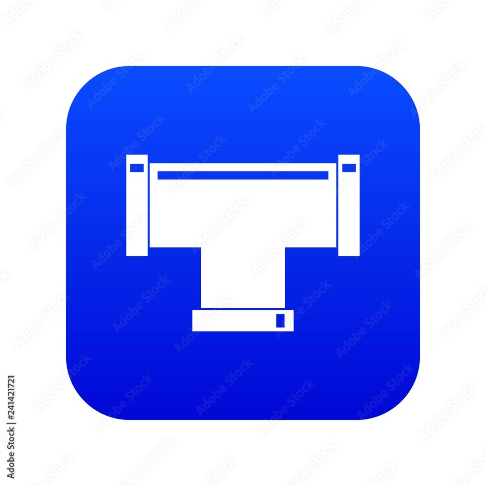 T pipe connection icon digital blue for any design isolated on white vector illustration T pipe connection icon digital blue for any design isolated on white vector illustration