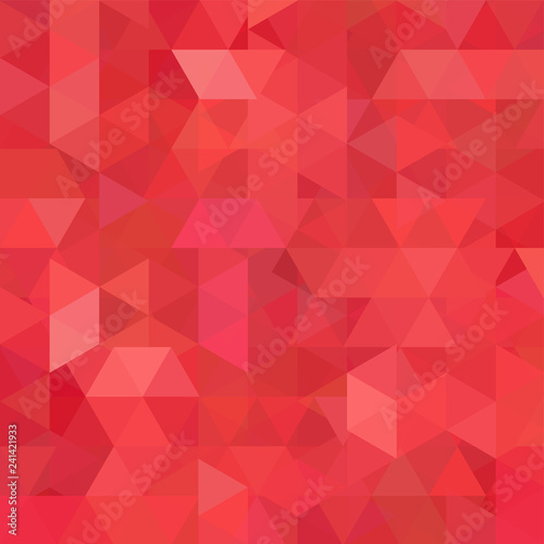 Geometric pattern, triangles vector background in red and oeange tones. Illustration pattern