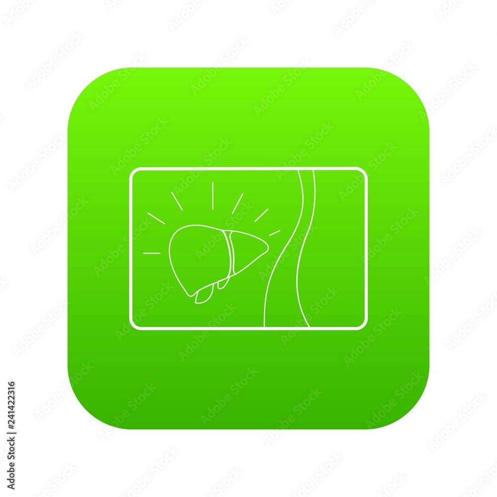 Medical card of liver icon green vector isolated on white background Medical card of liver icon green vector isolated on white background