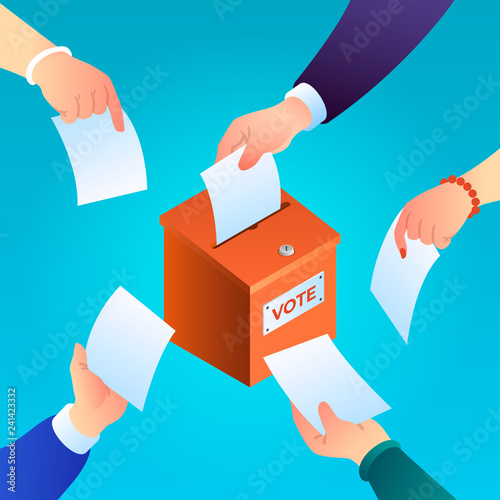 Ballot concept background. Isometric illustration of ballot vector concept background for web design