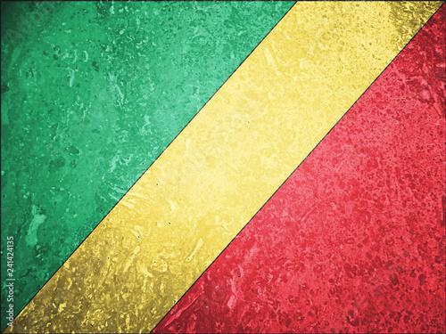 Republic of the Congo flag, background, texture, concrete