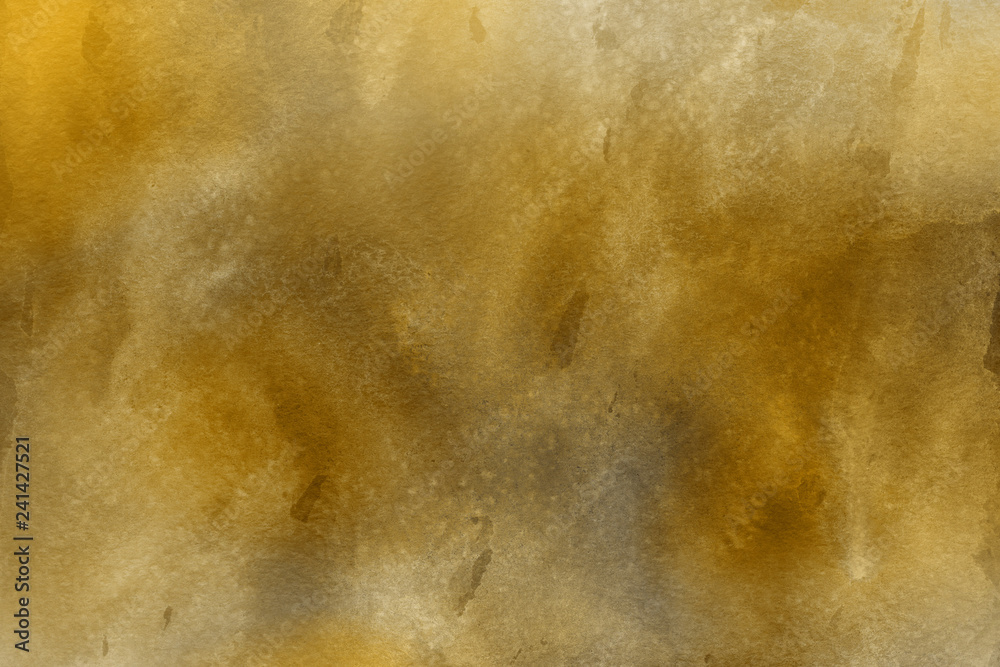 Gold luxury ink and watercolor textures on white paper background. Paint leaks and ombre effects. Hand painted vintage texture. Gold luxury ink and watercolor textures on white paper background. Paint leaks and ombre effects. Hand painted vintage texture.