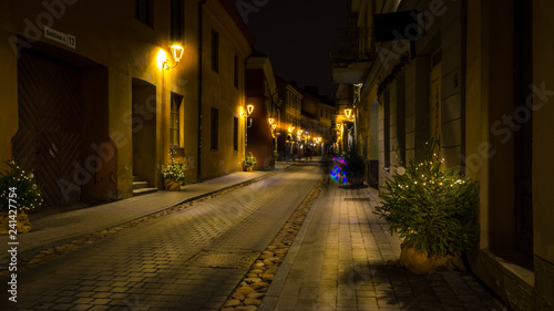 Old town street at night