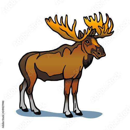 European Moose elk animal from the north clipart