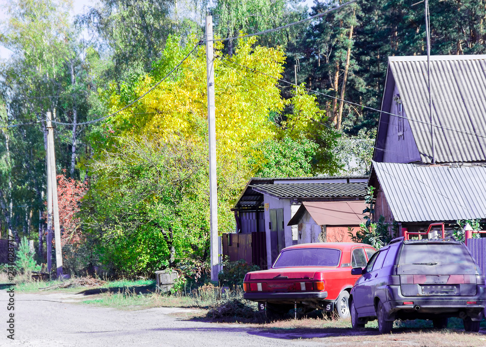 Obraz premium A dirt road among green grasses beautiful
