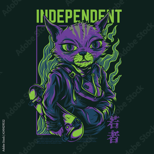 Independent Cat Illustration