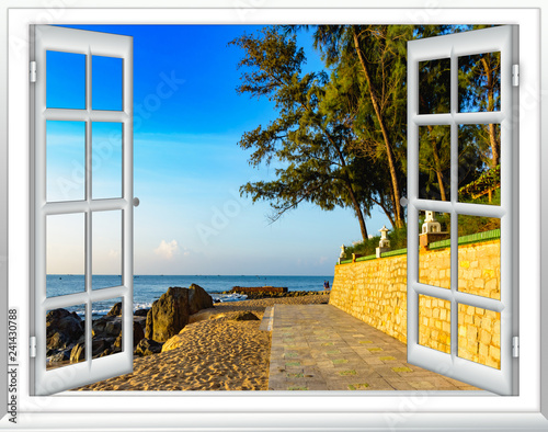 Murais de parede view of the window on the sea promenade