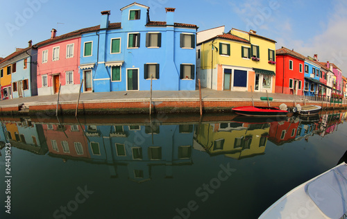 houses in the Burano Isle near Venice