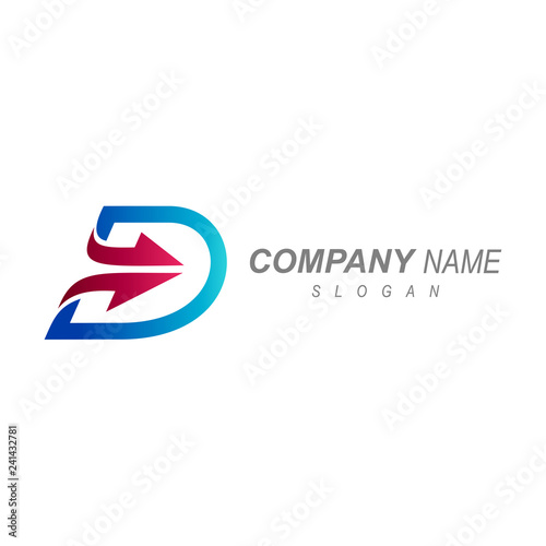 Letter D With Arrow Logo Template