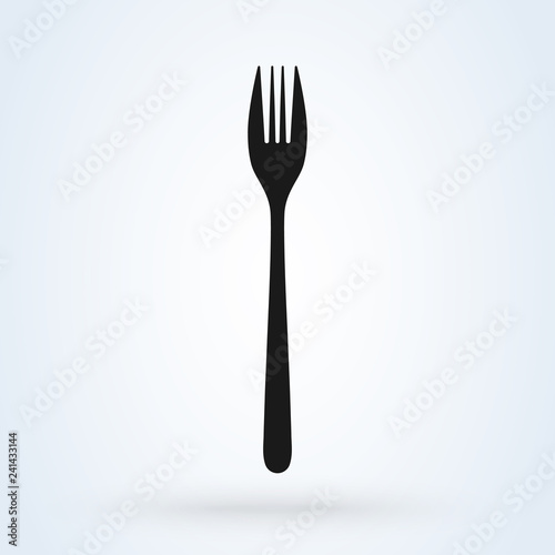 Fork icon for kitchen Vector. isolated background
