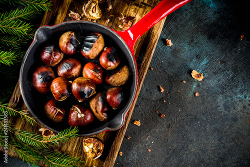 Cracked roasted chestnuts