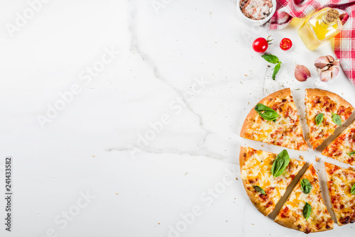 Fototapeta Naklejka Na Ścianę i Meble -  Homemade cheesy pizza