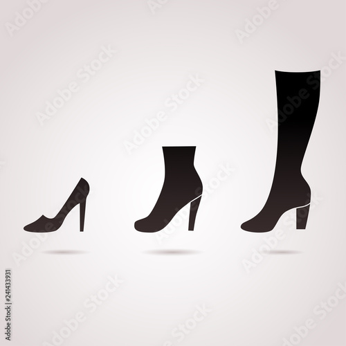 High heels vector icon. Shoes, boots shape.