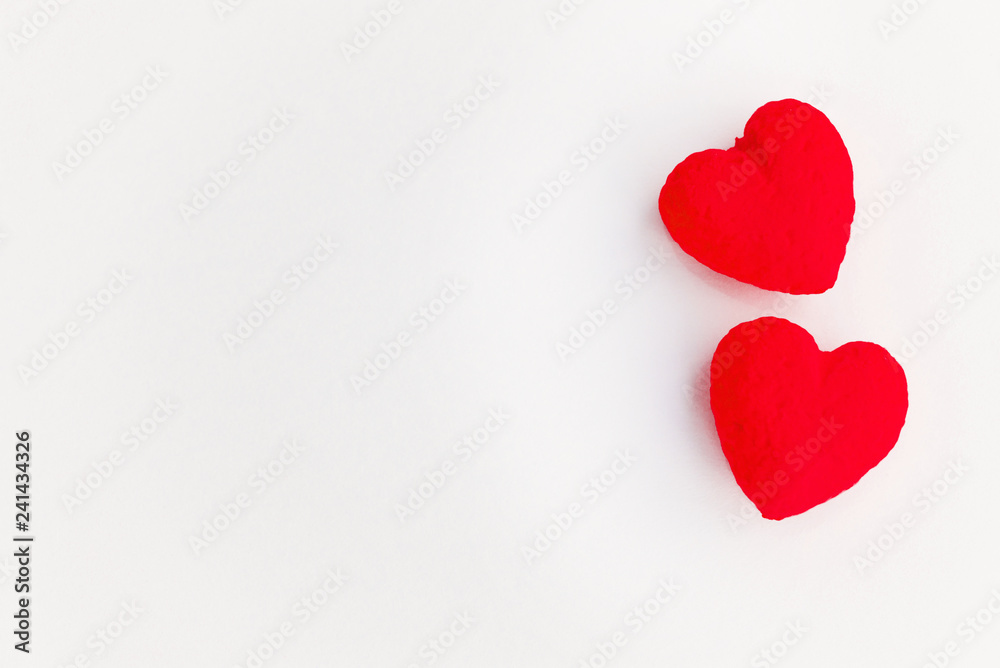 Two Hearts on white background ,valentine day concept.