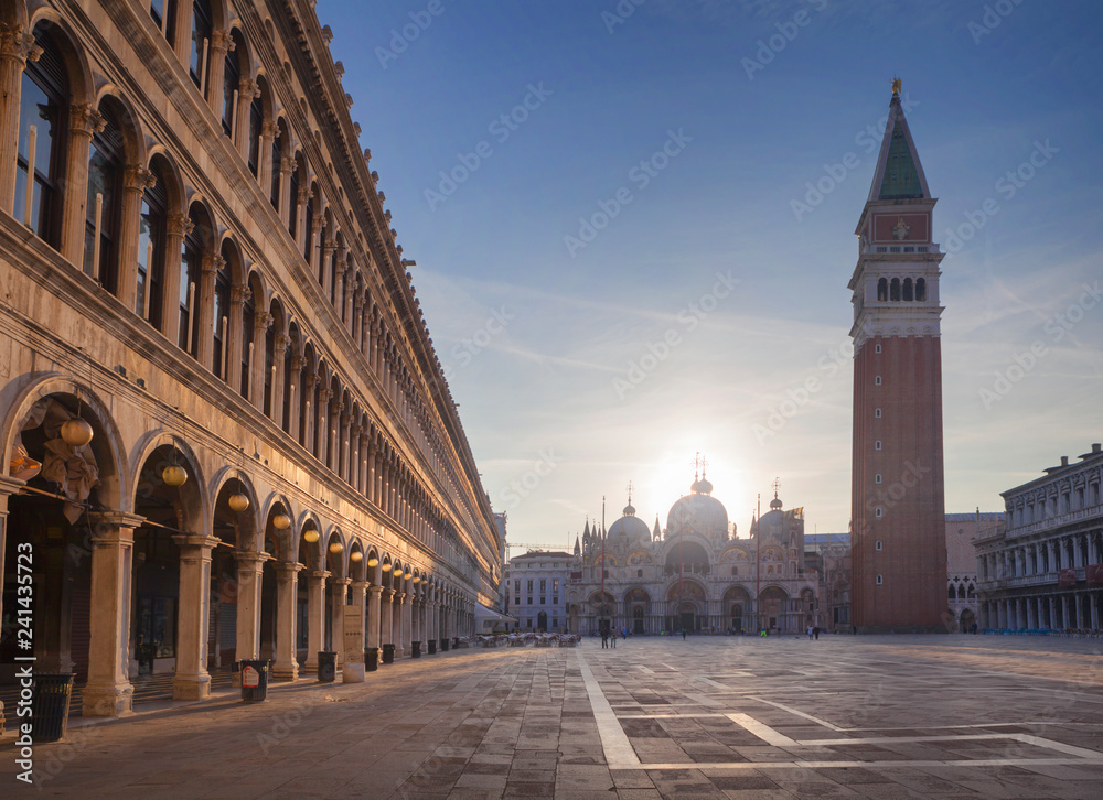 San Marco square at sunrise in Venice, Italy