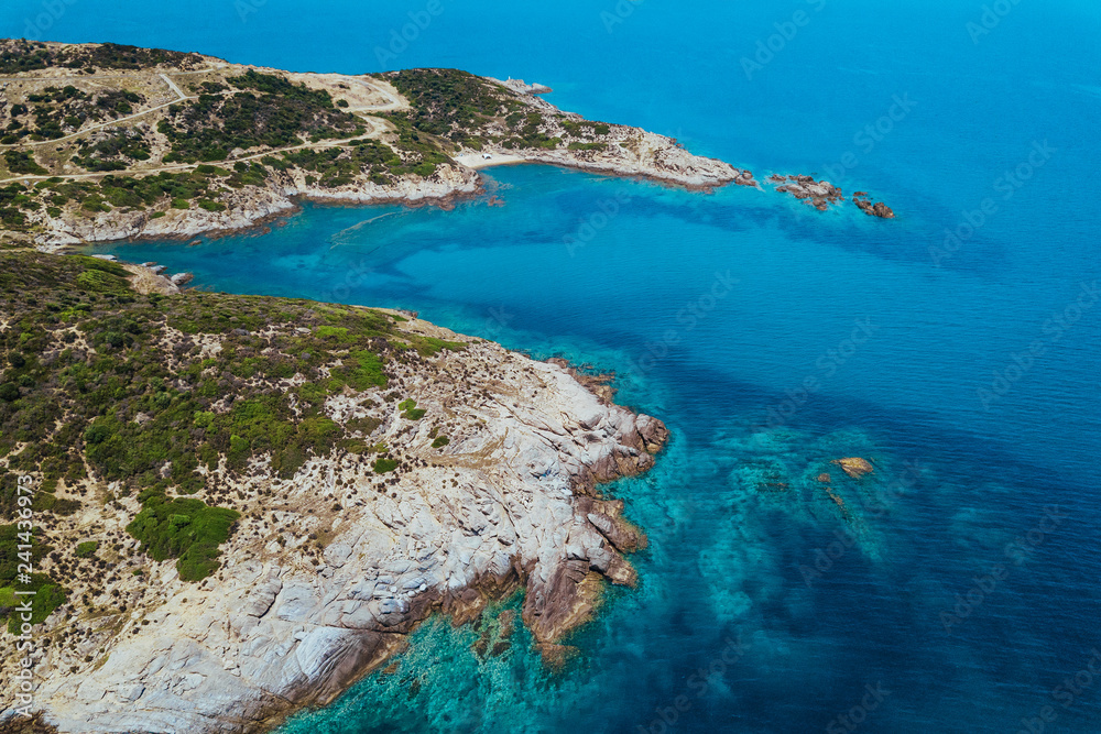 Aerial view of the seascape in Greece