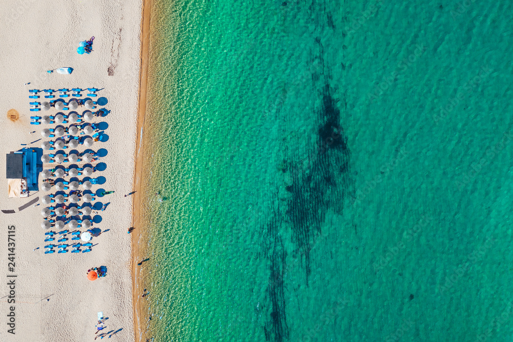Aerial view of a tropical beach
