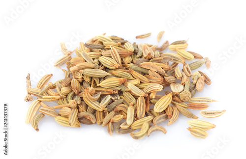 Caraway seeds isolated on white background