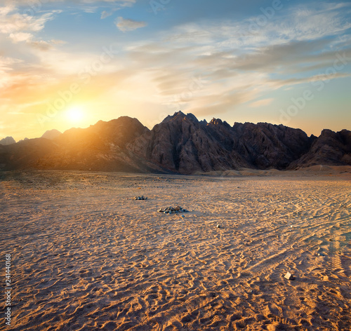 Footprints in desert