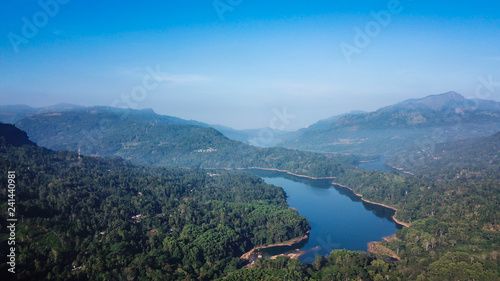 Forest with a river in Sri Lanka from the height of bird flight © semenyaka