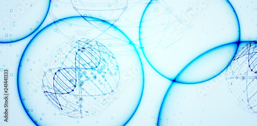 Science template, wallpaper or banner with a DNA molecules. Vector illustration.