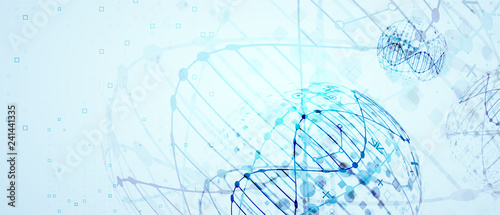 Science template, wallpaper or banner with a DNA molecules. Vector illustration.