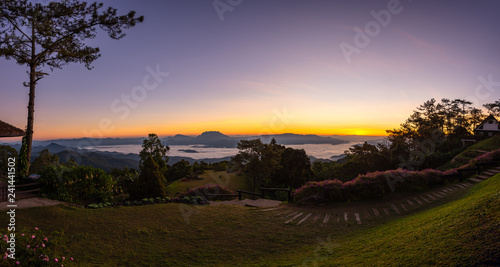 Panorama of Viewpoint at Huai Nam Dang national park in the morning, Chiang mai, Thailand. Nobody