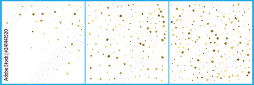 Gold star confetti celebrations. Simple festive modern design. H
