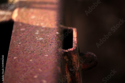 old rusted trailer part