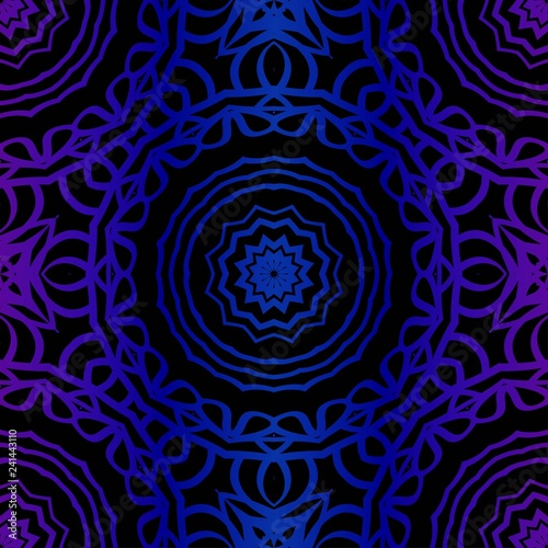 Ornamental Floral Print With Color Seamless Ornament. For Design Of Carpet, Shawl, Pillow, Cushion. Vector Illustration