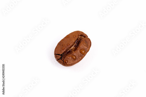 Drinking coffee over white background.