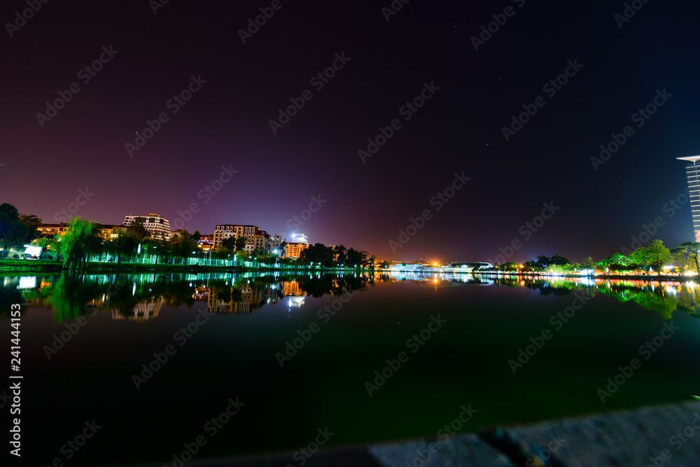 Beautiful city landscape at night, Batumi