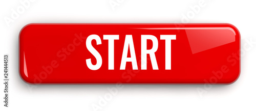 Start Red Button Isolated on White