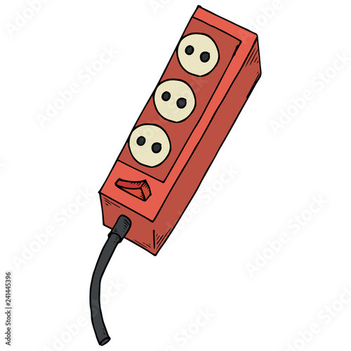 Extension cord icon. Vector illustration of an electrical extension cord. Hand drawn extension..
