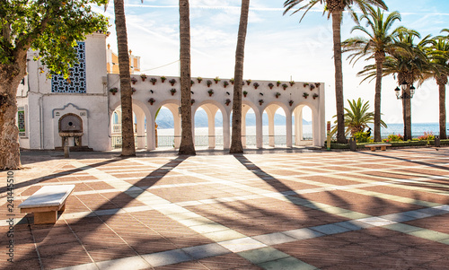 Plaza Balcon de Europa in morning, Nerja photo