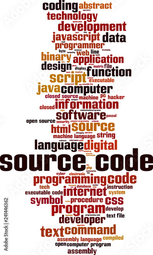 Source code word cloud