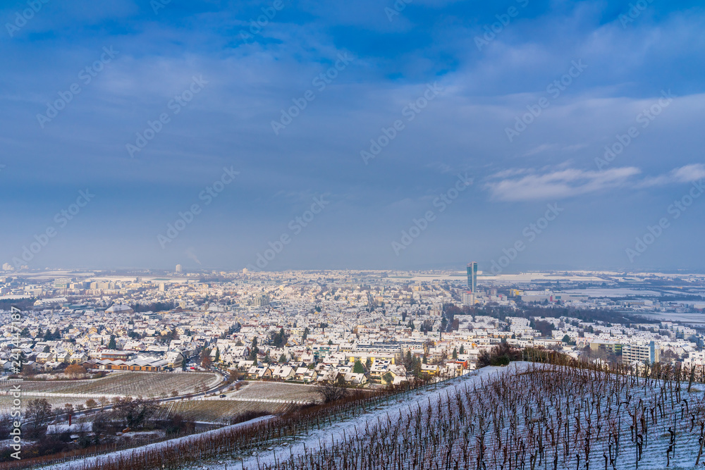 Germany, Magic city fellbach snow covered in wintertime