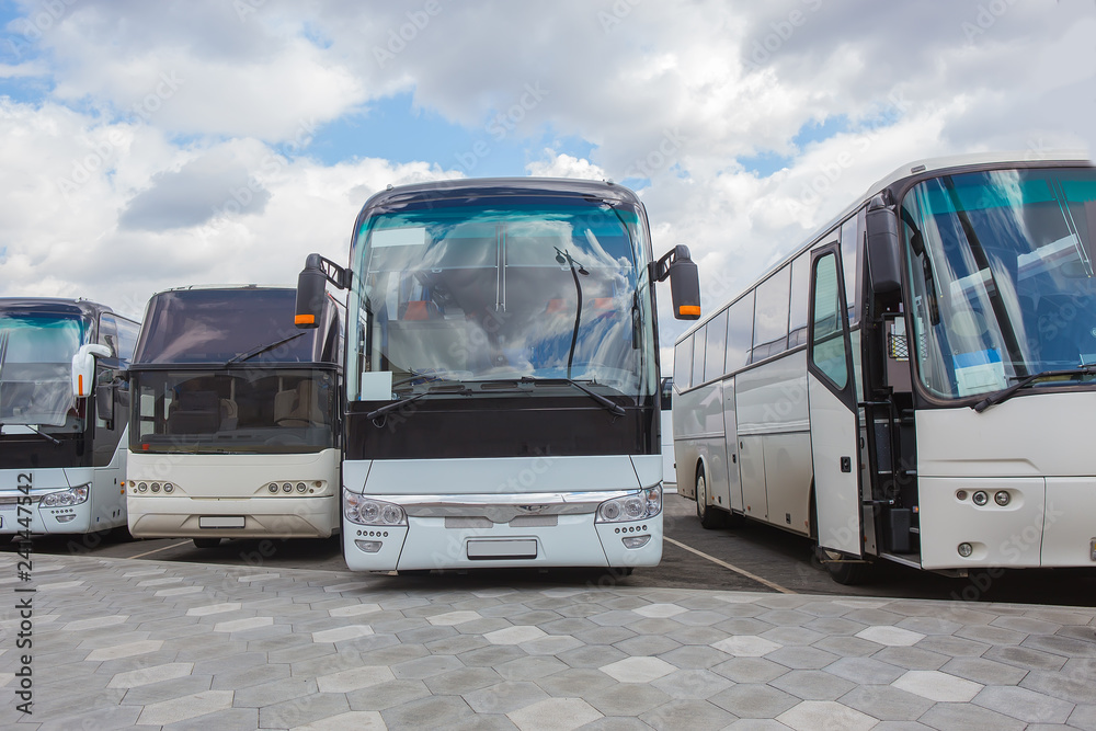 tourist buses on parking