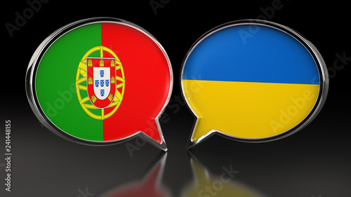 Portugal and Ukraine flags with Speech Bubbles. 3D illustration Free Download Portugal and Ukraine flags with Speech Bubbles. 3D illustration - GFXLoad