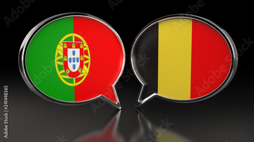 Portugal and Belgium flags with Speech Bubbles. 3D illustration Free Download Portugal and Belgium flags with Speech Bubbles. 3D illustration - GFXLoad