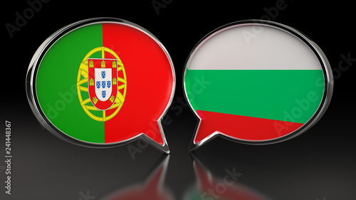 Portugal and Bulgaria flags with Speech Bubbles. 3D illustration Free Download Portugal and Bulgaria flags with Speech Bubbles. 3D illustration - GFXLoad