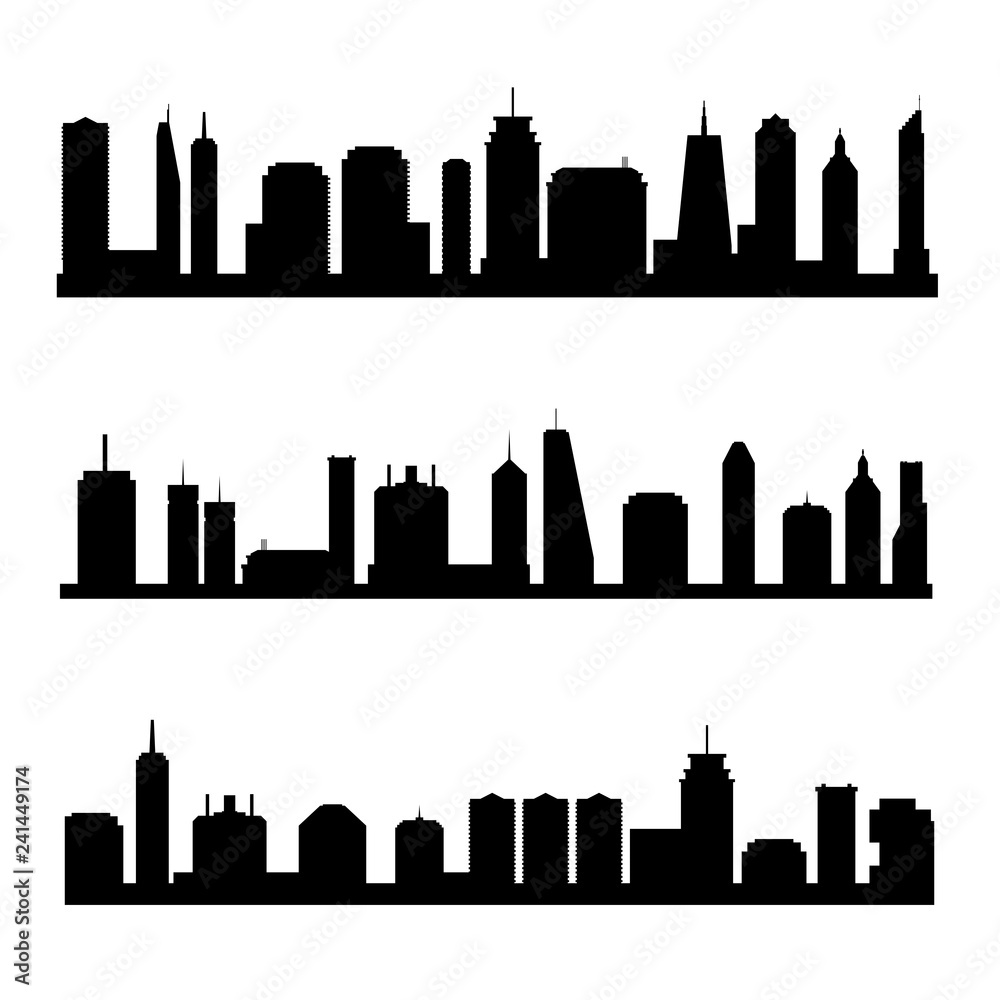 Obraz premium City silhouette set