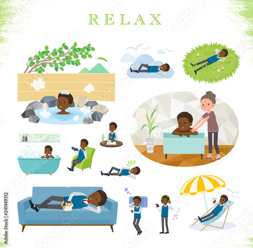 flat type school boy black_relax