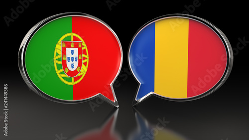 Portugal and Romania flags with Speech Bubbles. 3D illustration Free Download Portugal and Romania flags with Speech Bubbles. 3D illustration - GFXLoad